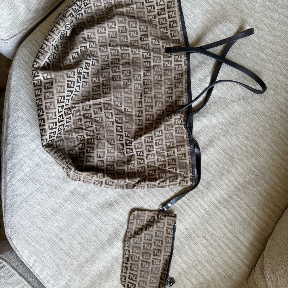 Fendi Brown Tote Bag with Pouch